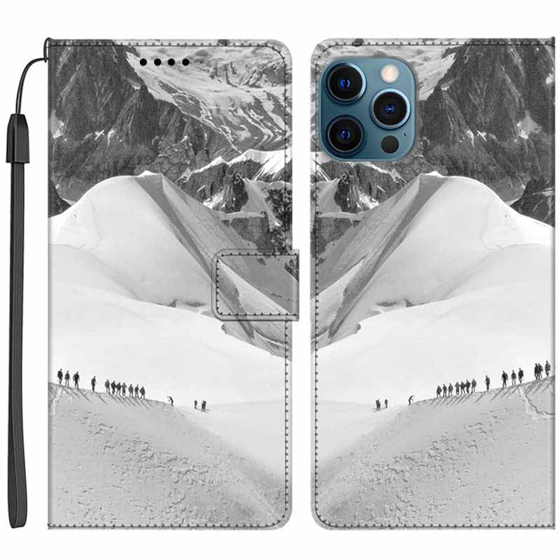 For iPhone 14 Pro Max PU Leather Wallet Flip Cover Stand Pattern Printing Phone Case with Strap For iPhone 14 Pro Max PU Leather Wallet Flip Cover Stand Pattern Printing Phone Case with Strap